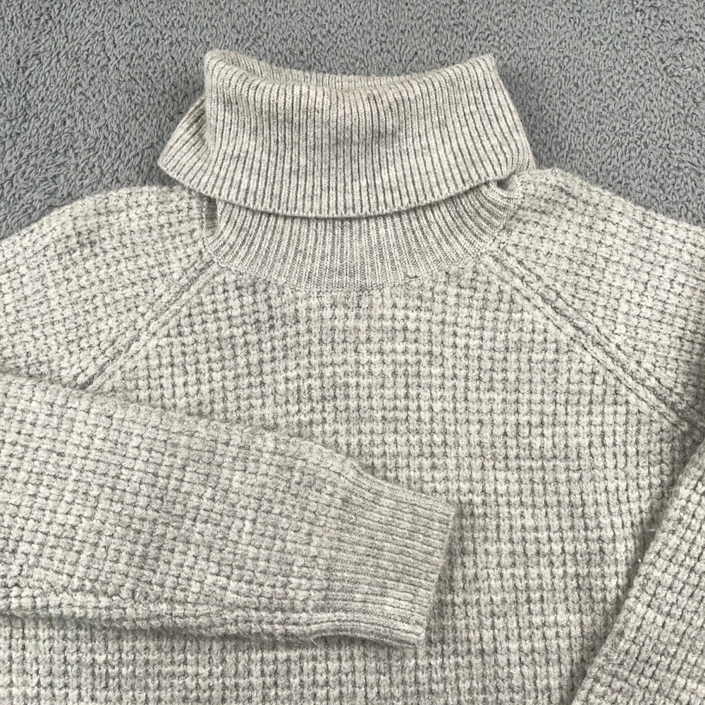 Kuhl Sweater Womens Large Gray Sienna Turtleneck Waffle Knit Pullover 4411